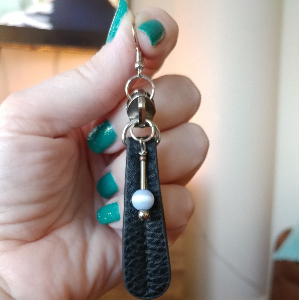 Handcrafted fun & unique zipper pull earrings